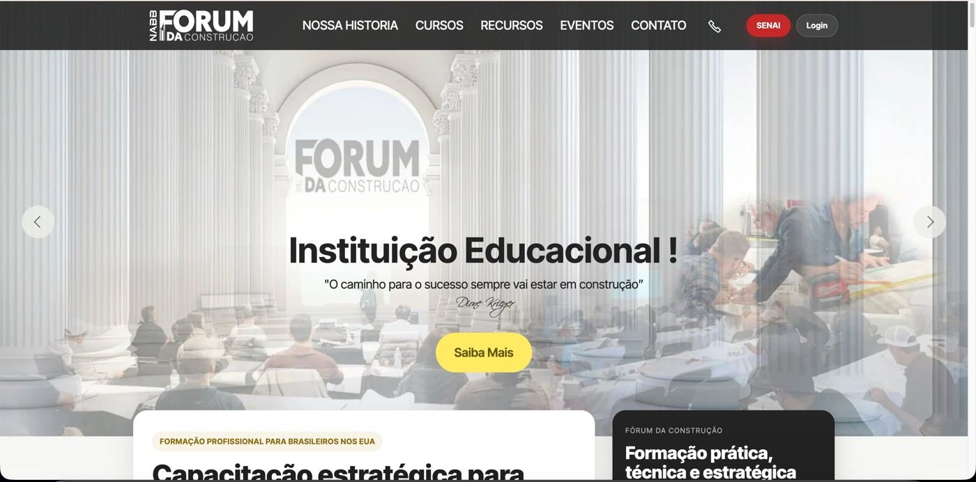 Fórum da Construção website — educational institution homepage