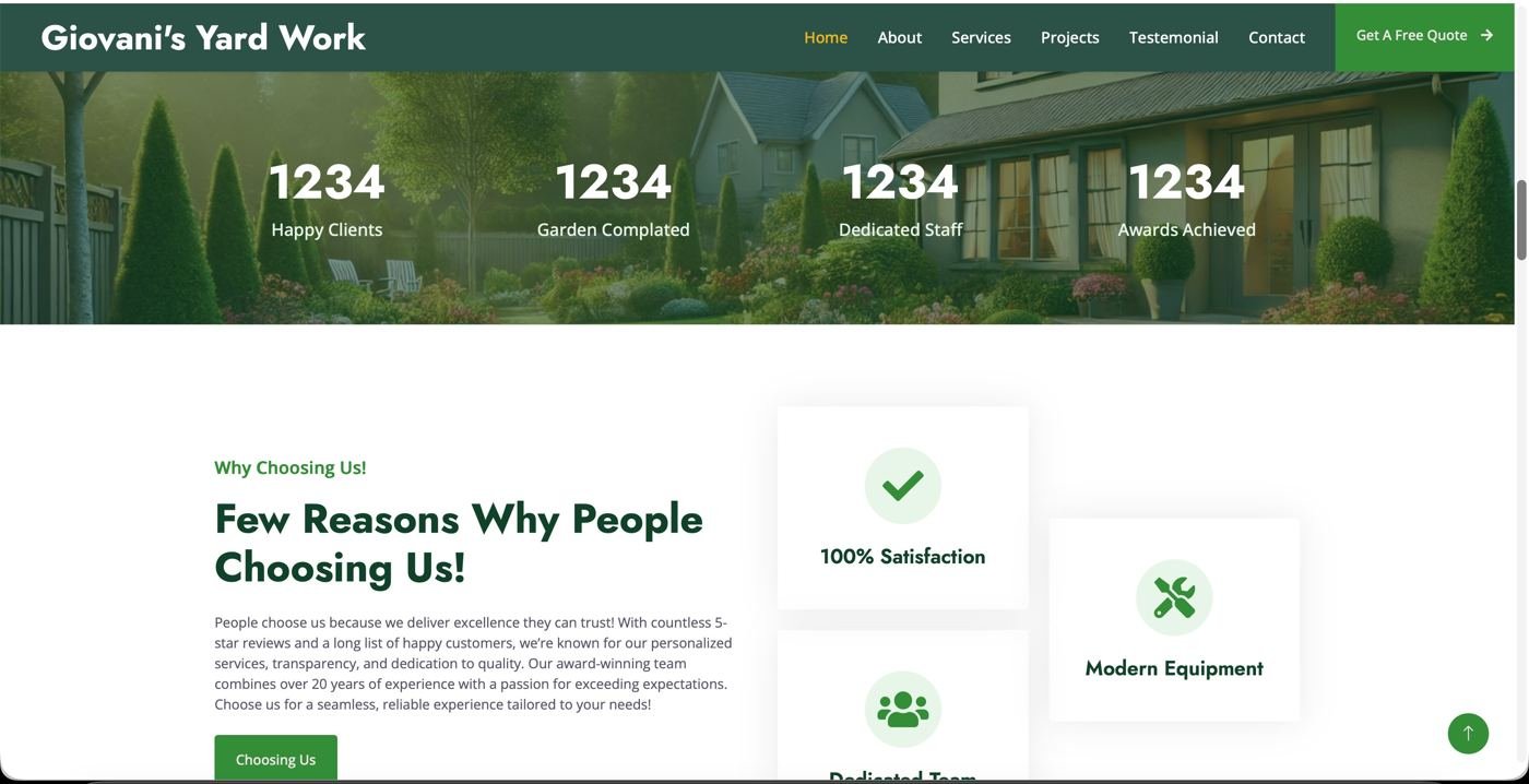 Giovani's Yard Work — additional page