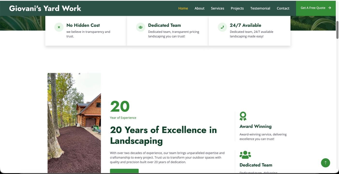 Giovani's Yard Work — additional page