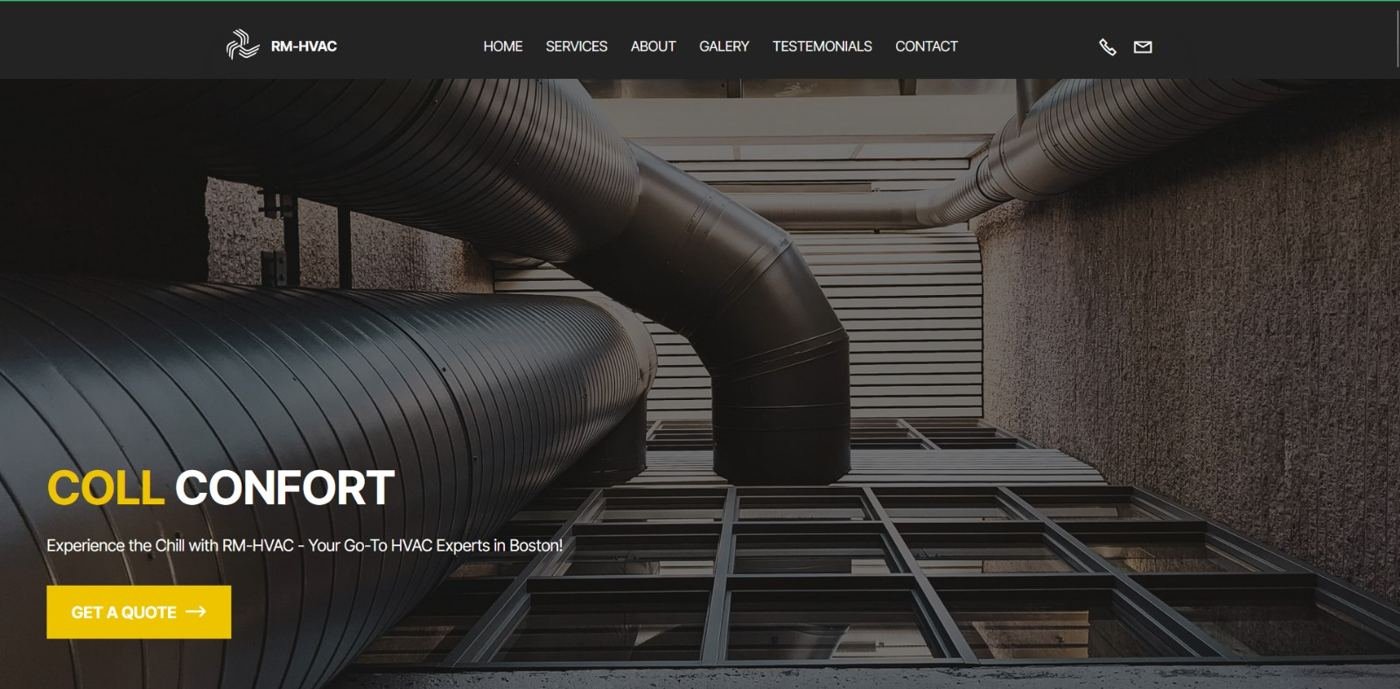 RM-HVAC website — Coll Confort homepage